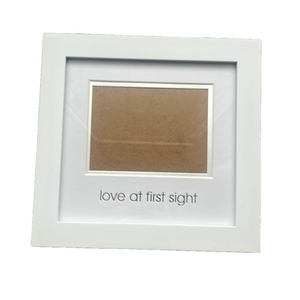 love at first sight white square picture frame